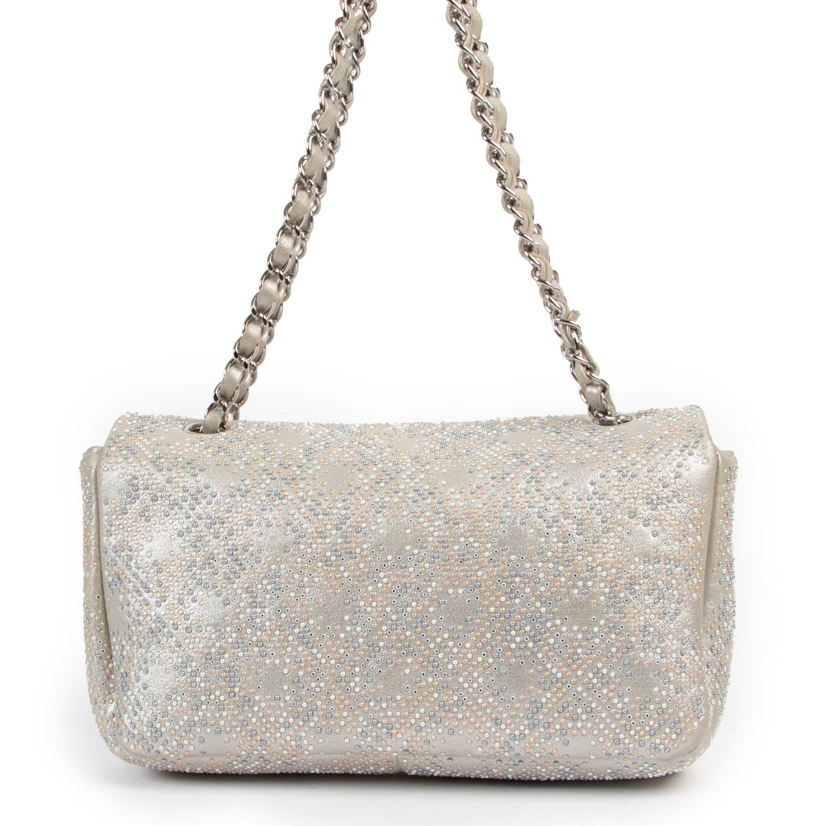 Chanel Iridescent Strass Crystal Bead Medium Classic Flap Bag