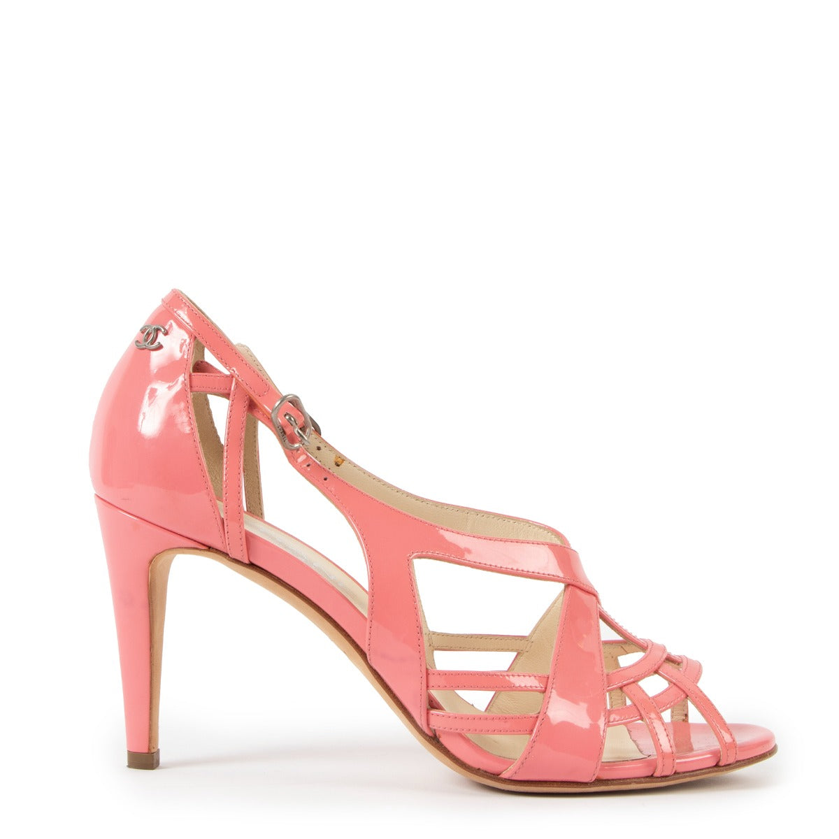 Chanel Pink Patent Leather Sandals