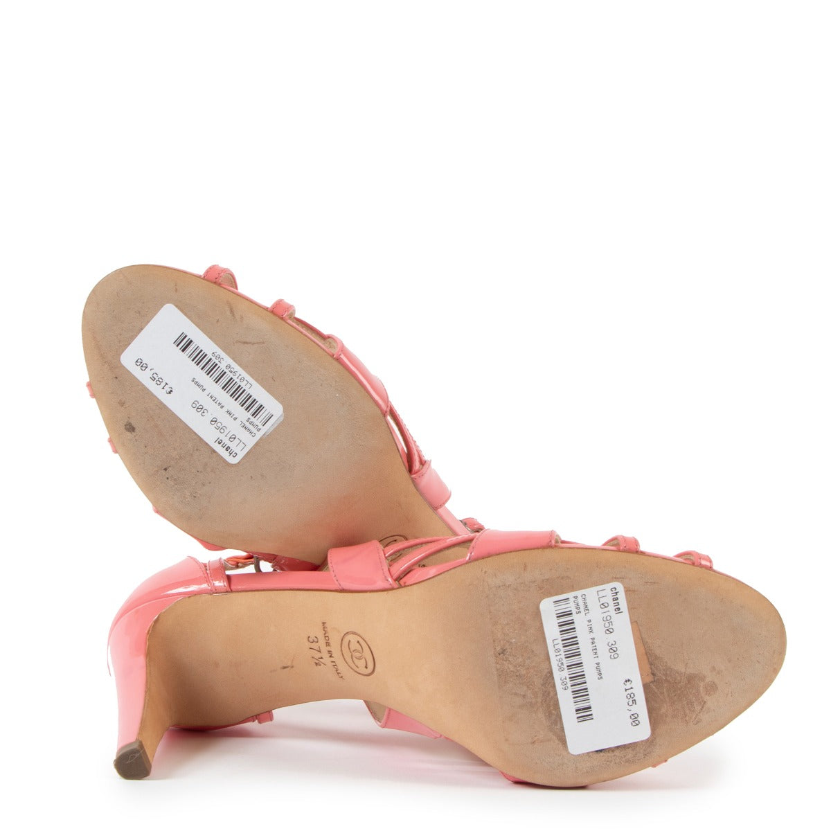 Chanel Pink Patent Leather Sandals