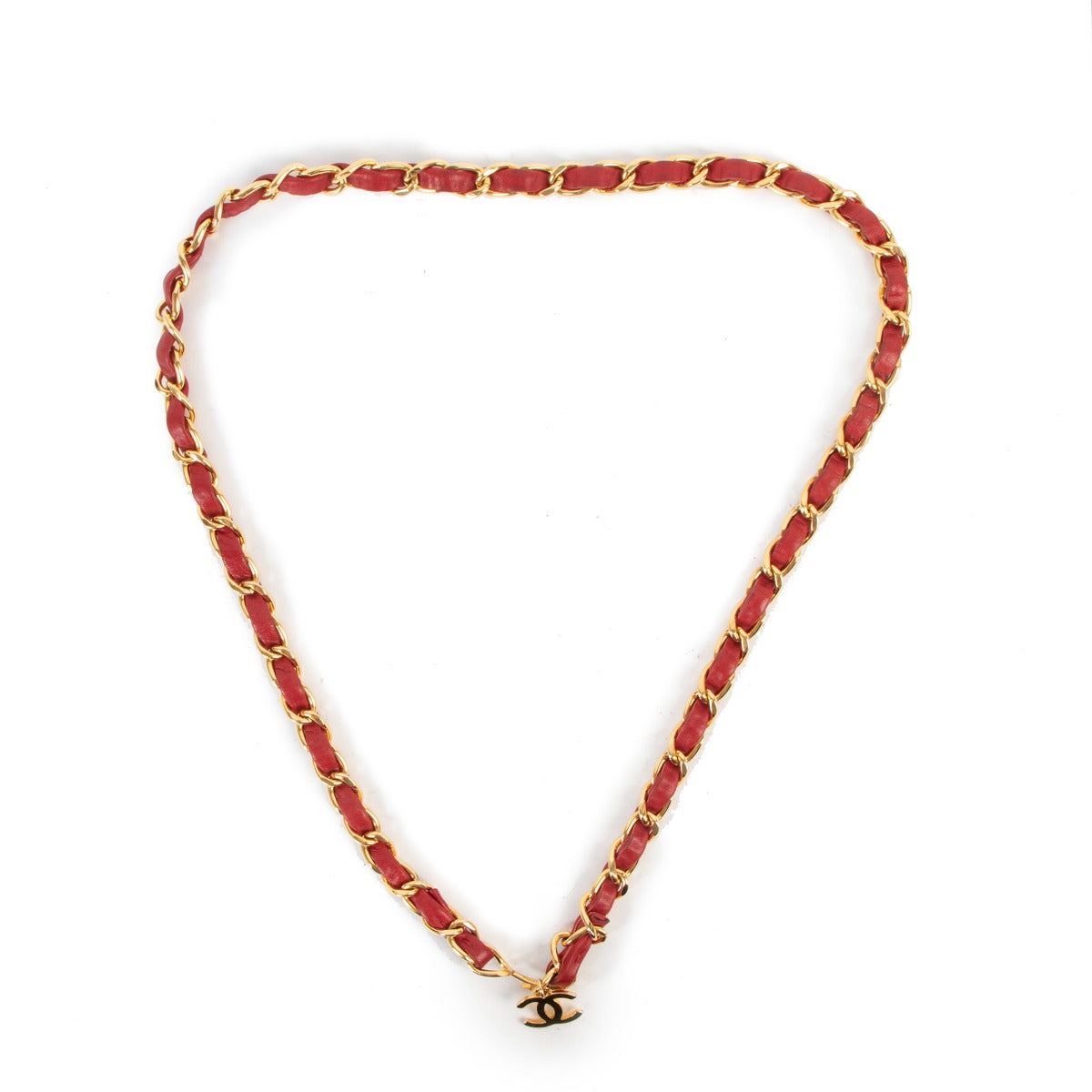 Chanel Vintage Red Quilted Lambskin 2-in-1 Micro Classic Flap Bag Chain Belt