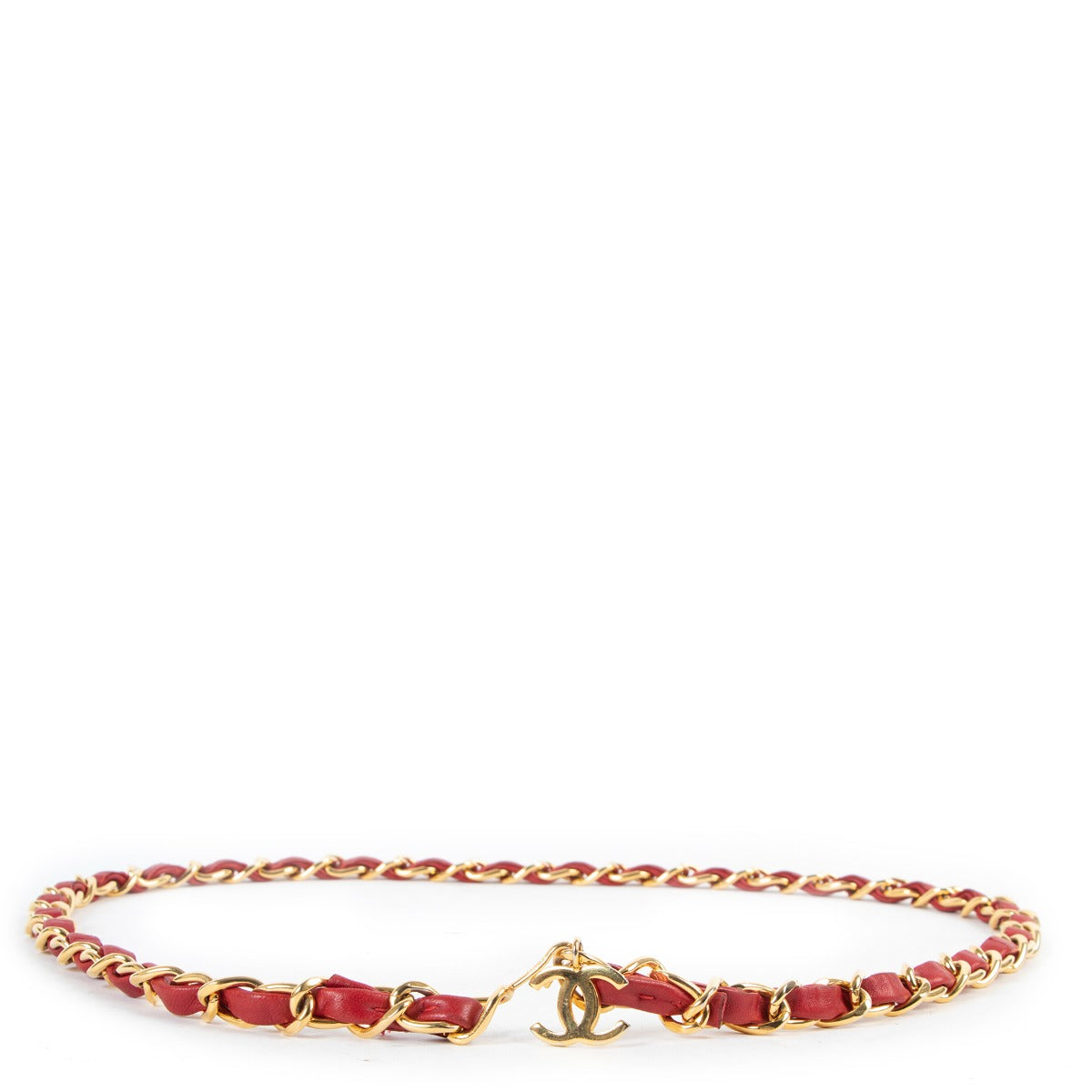 Chanel Vintage Red Quilted Lambskin 2-in-1 Micro Classic Flap Bag Chain Belt
