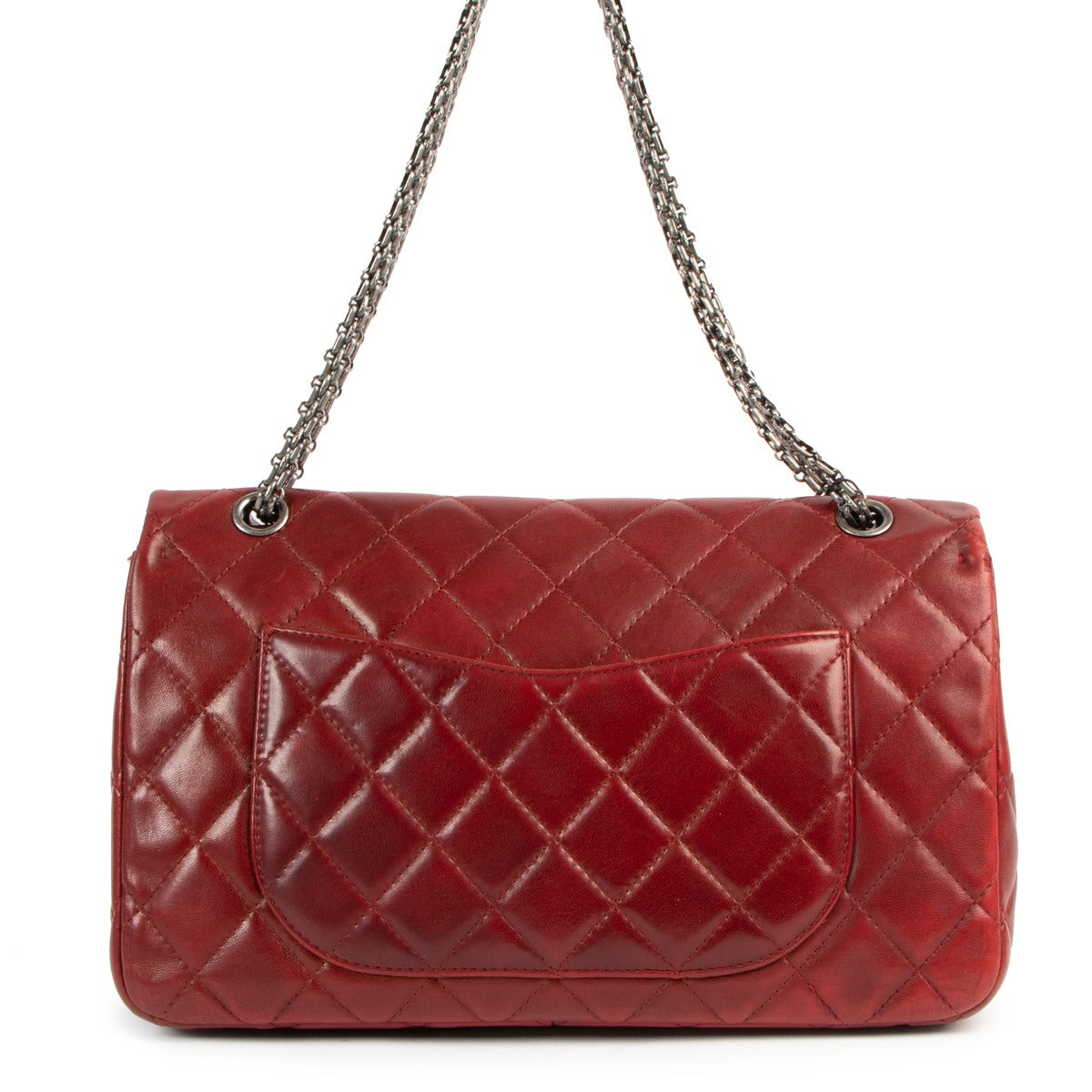 Authentic second hand designer Chanel Burgundy Reissue 2.55 Maxi Quilted Lambskin Flap Bag at labellov.com