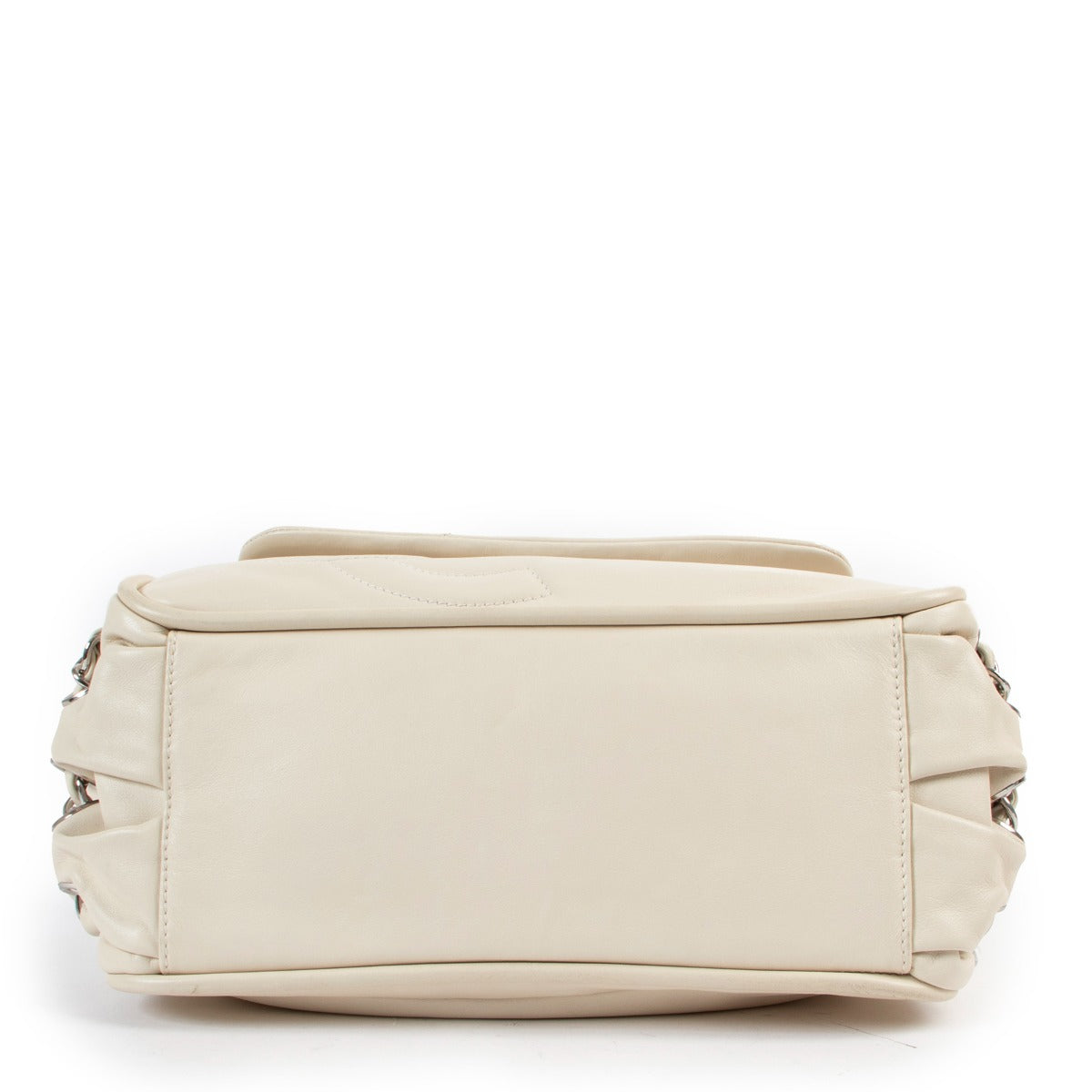 shop online authentic second hand luxury designer Chanel Cream White CC Accordion Flap Bag at Labellov
