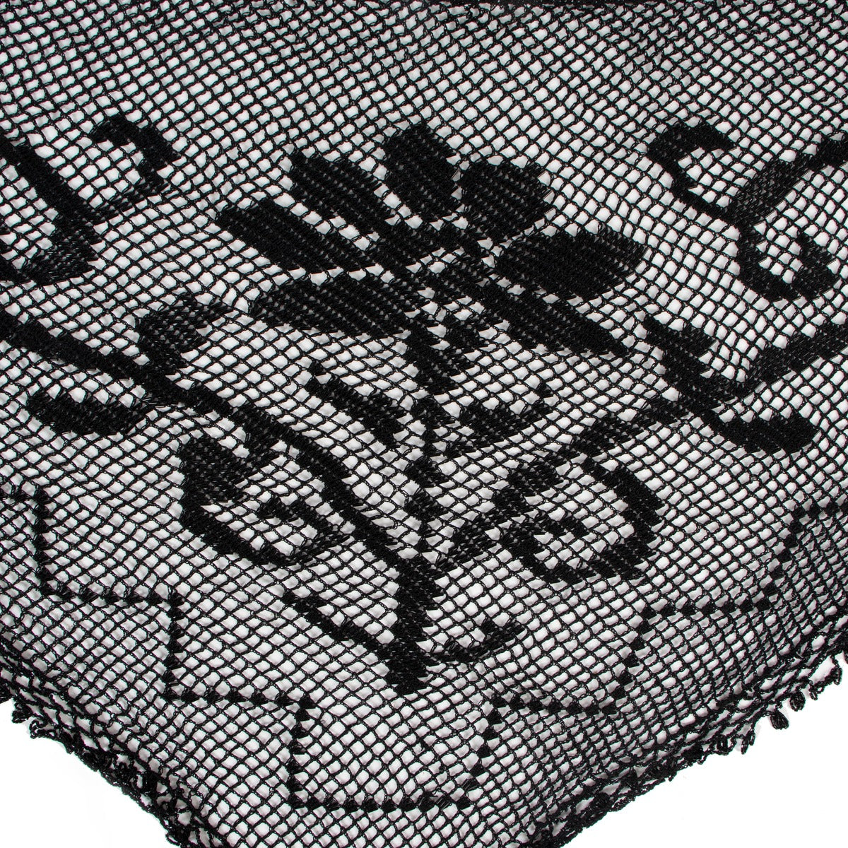 Dolce & Gabbana Black Silk with Rhinestones Scarf