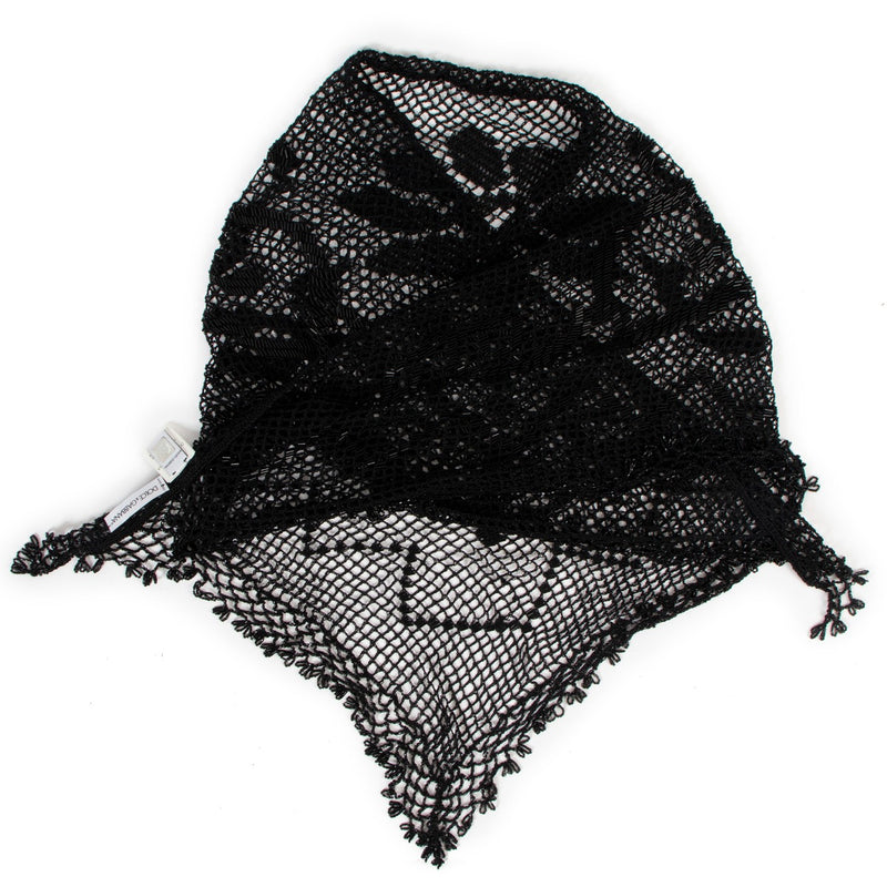 Dolce & Gabbana Black Silk with Rhinestones Scarf