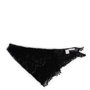 Dolce & Gabbana Black Silk with Rhinestones Scarf