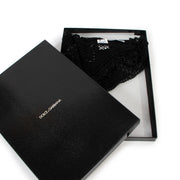 Dolce & Gabbana Black Silk with Rhinestones Scarf