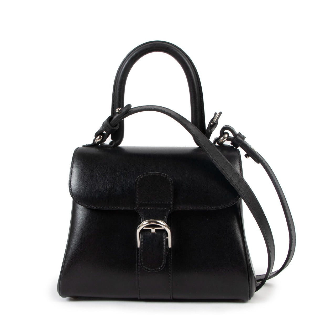 Delvaux Brillant Mini Black Box Calf Shoulder Bag