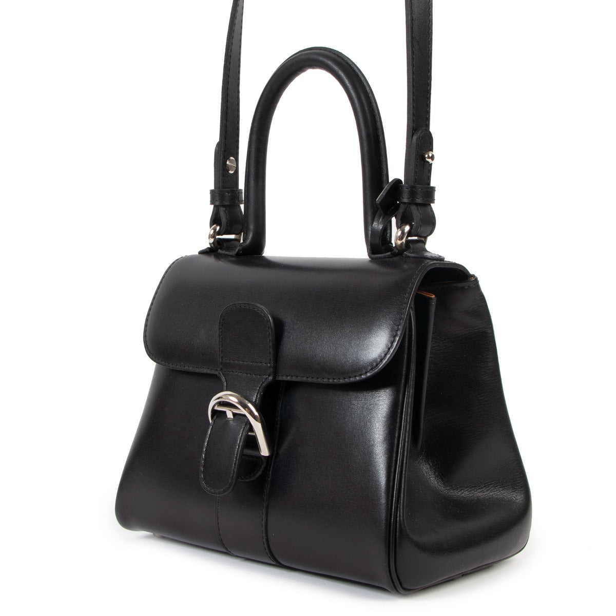Delvaux Brillant Mini Black Box Calf Shoulder Bag