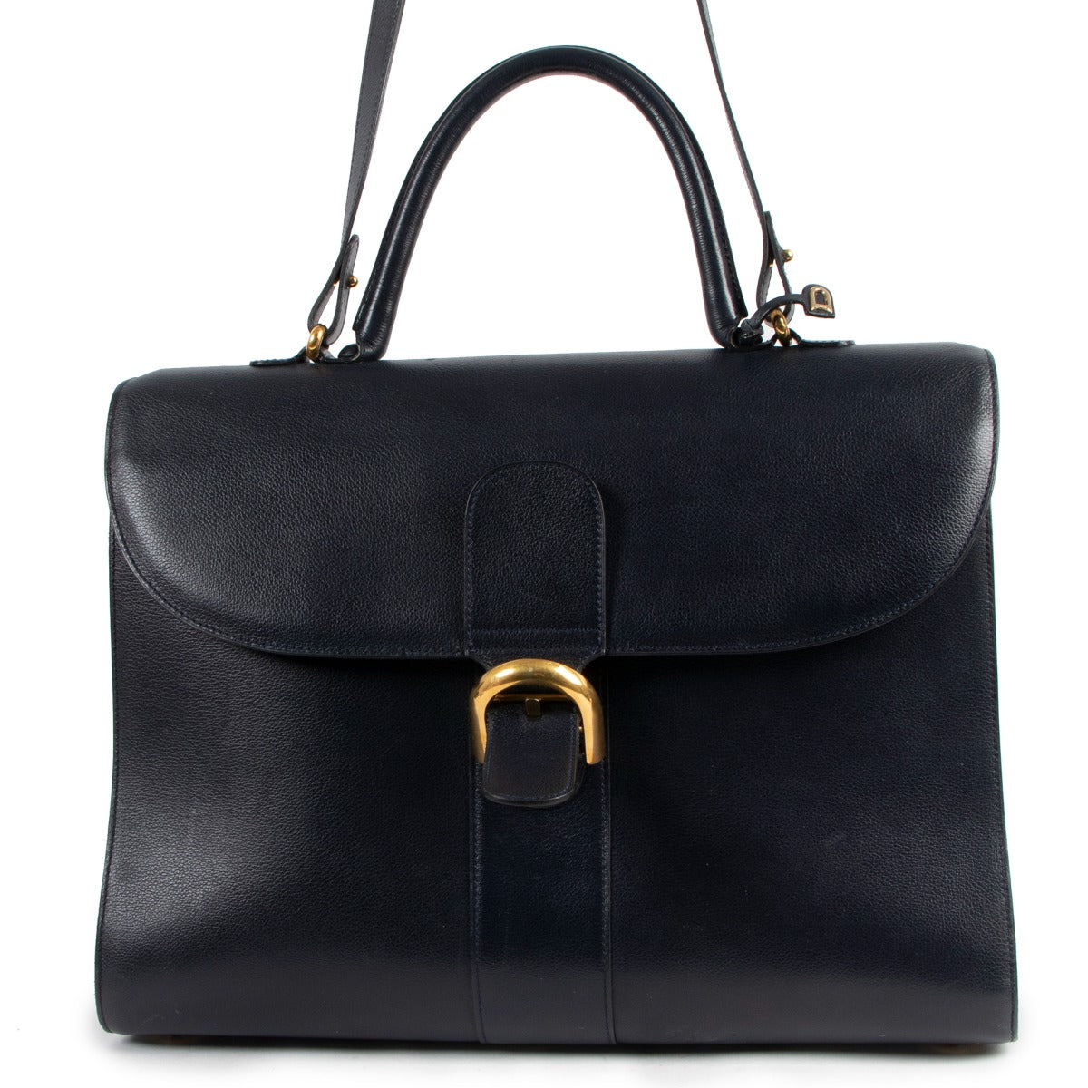 Delvaux Dark Blue Leather Brillant Briefcase
