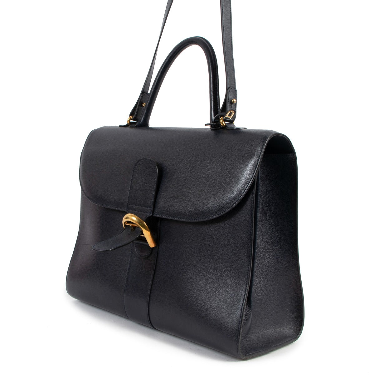 Delvaux Dark Blue Leather Brillant Briefcase