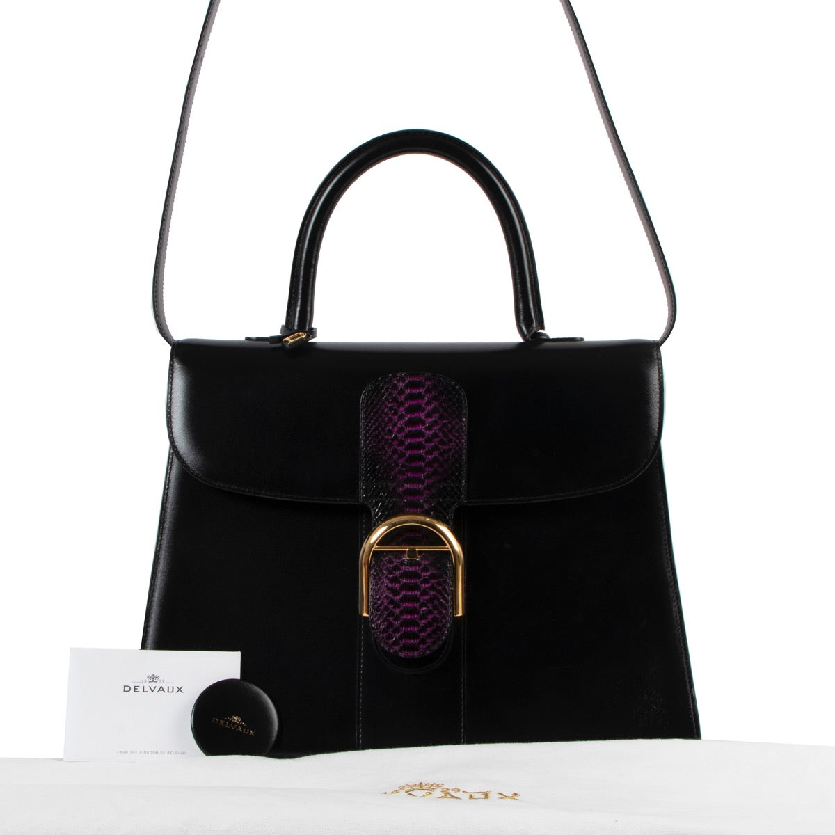 Buy 100% safely a Delvaux Brillant GM in Black Leather Box Calf at Labellov