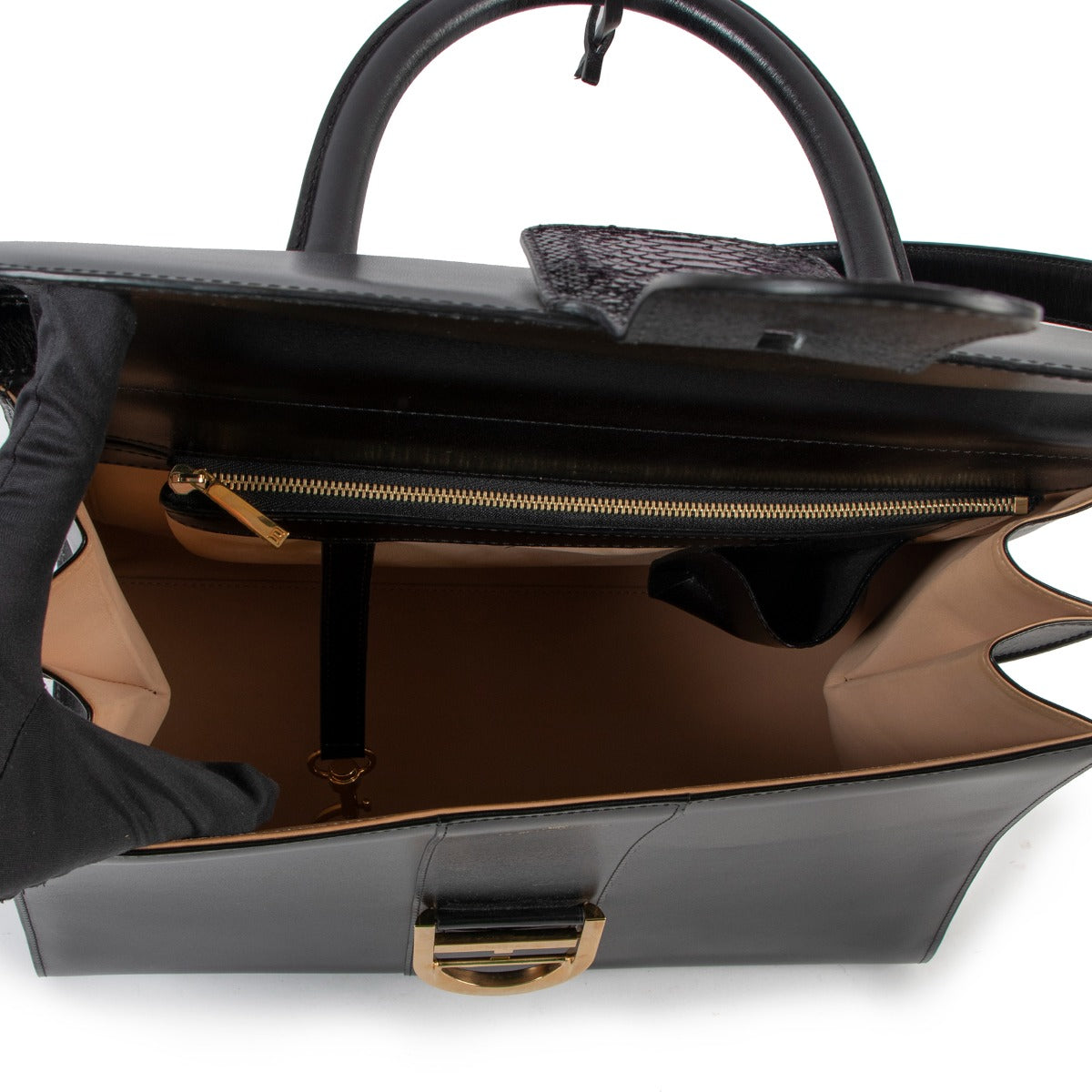 Delvaux Brillant GM Black Box Calf Cardinal Python Flag Autumn/Winter 2013 Limited Edition
