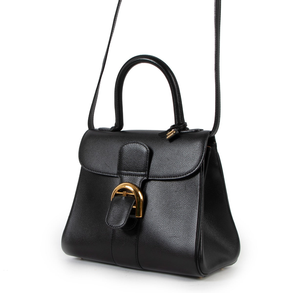 Delvaux Brillant PM Black Leather Handbag