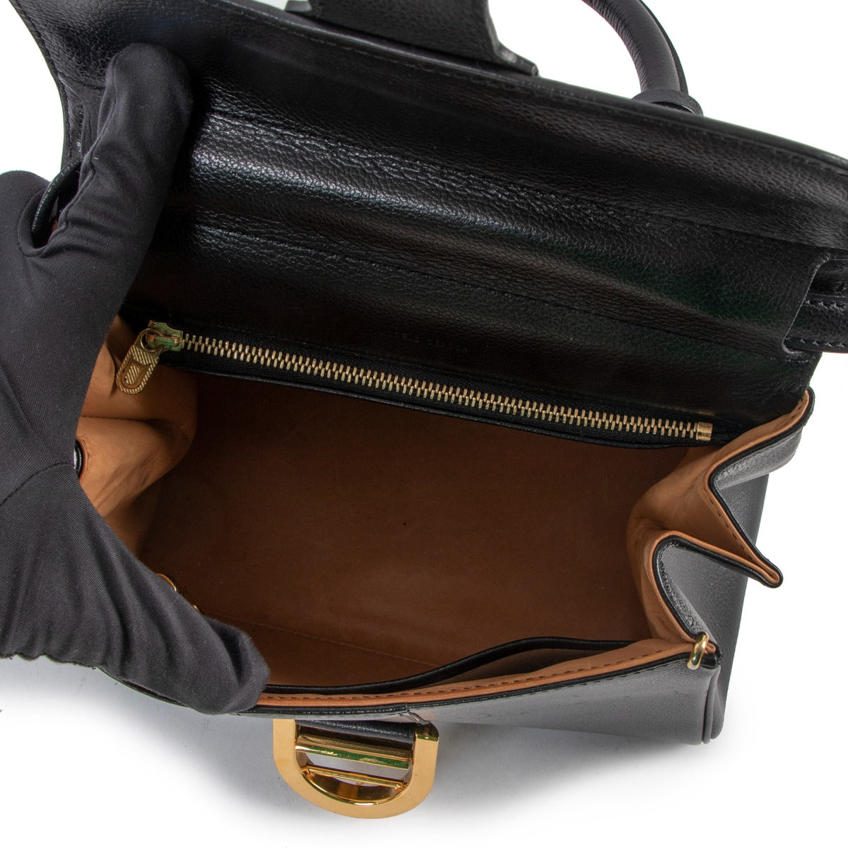 Delvaux Brillant PM Black Leather Handbag