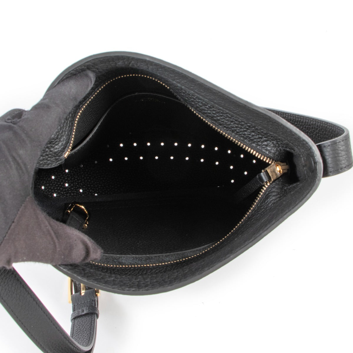 Delvaux black shoulder bag with studs