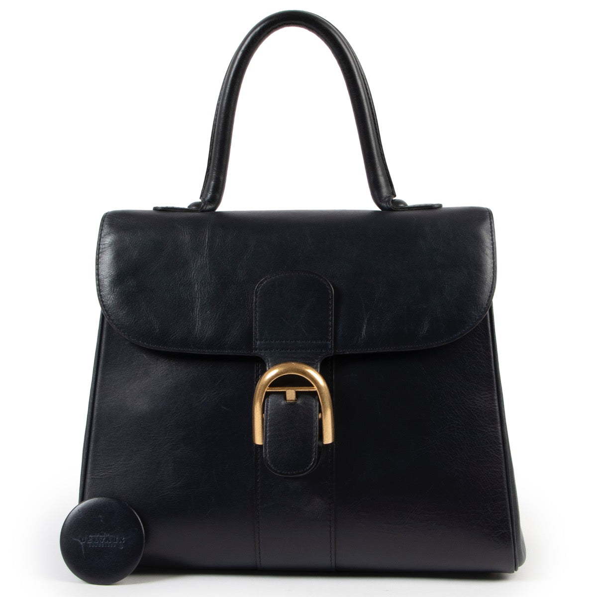 Shop safe online Delvaux Brilliant navy blue, Delvaux Brilliant in good condition, Delvaux top handle bag in good condition.