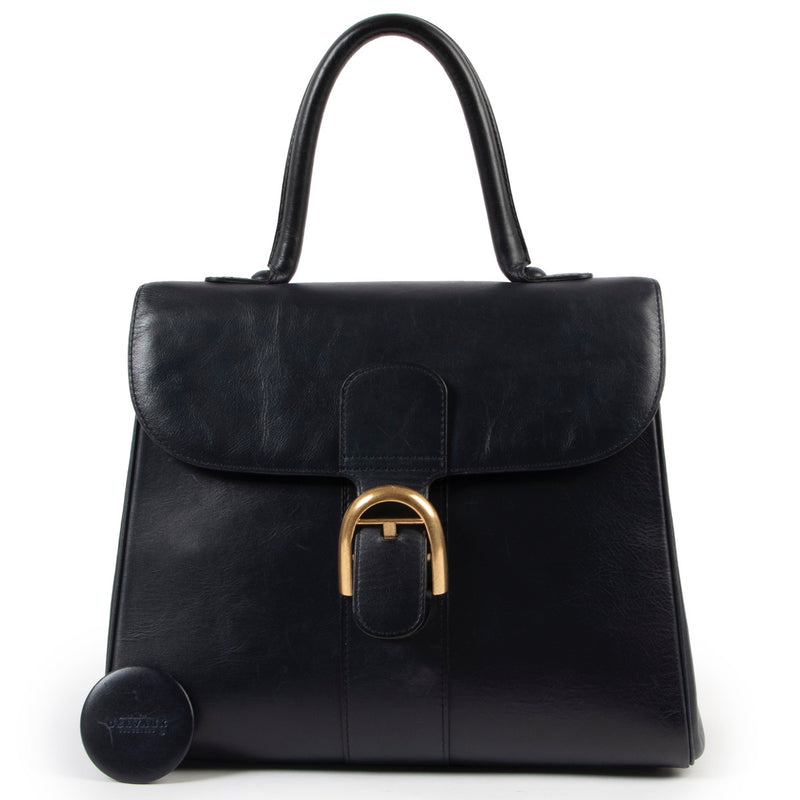 Shop safe online Delvaux Brilliant navy blue, Delvaux Brilliant in good condition, Delvaux top handle bag in good condition.