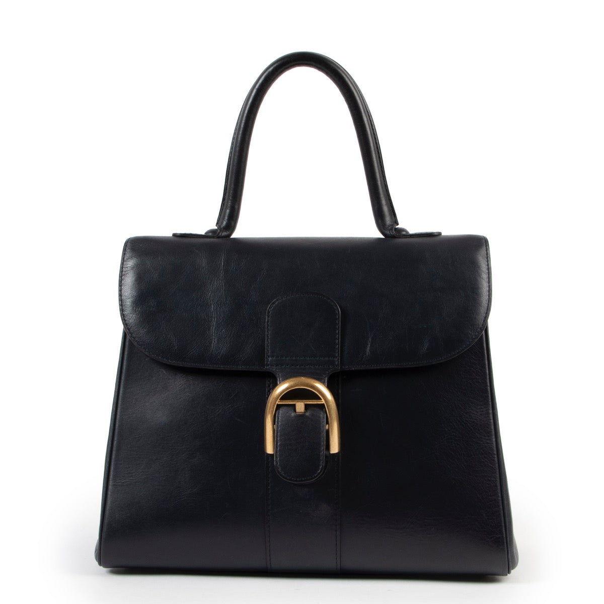Shop safe online Delvaux Brilliant navy blue, Delvaux Brilliant in good condition, Delvaux top handle bag in good condition.
