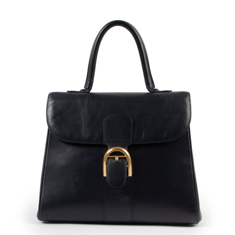 Shop safe online Delvaux Brilliant navy blue, Delvaux Brilliant in good condition, Delvaux top handle bag in good condition.