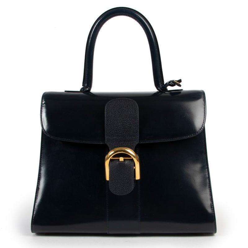 shop online authentic second hand vintage luxury designer Delvaux Brillant MM Magic Marine Blue Handbag at Labellov
