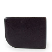 Delvaux Purple Leather D Shape Bi-Fold Wallet