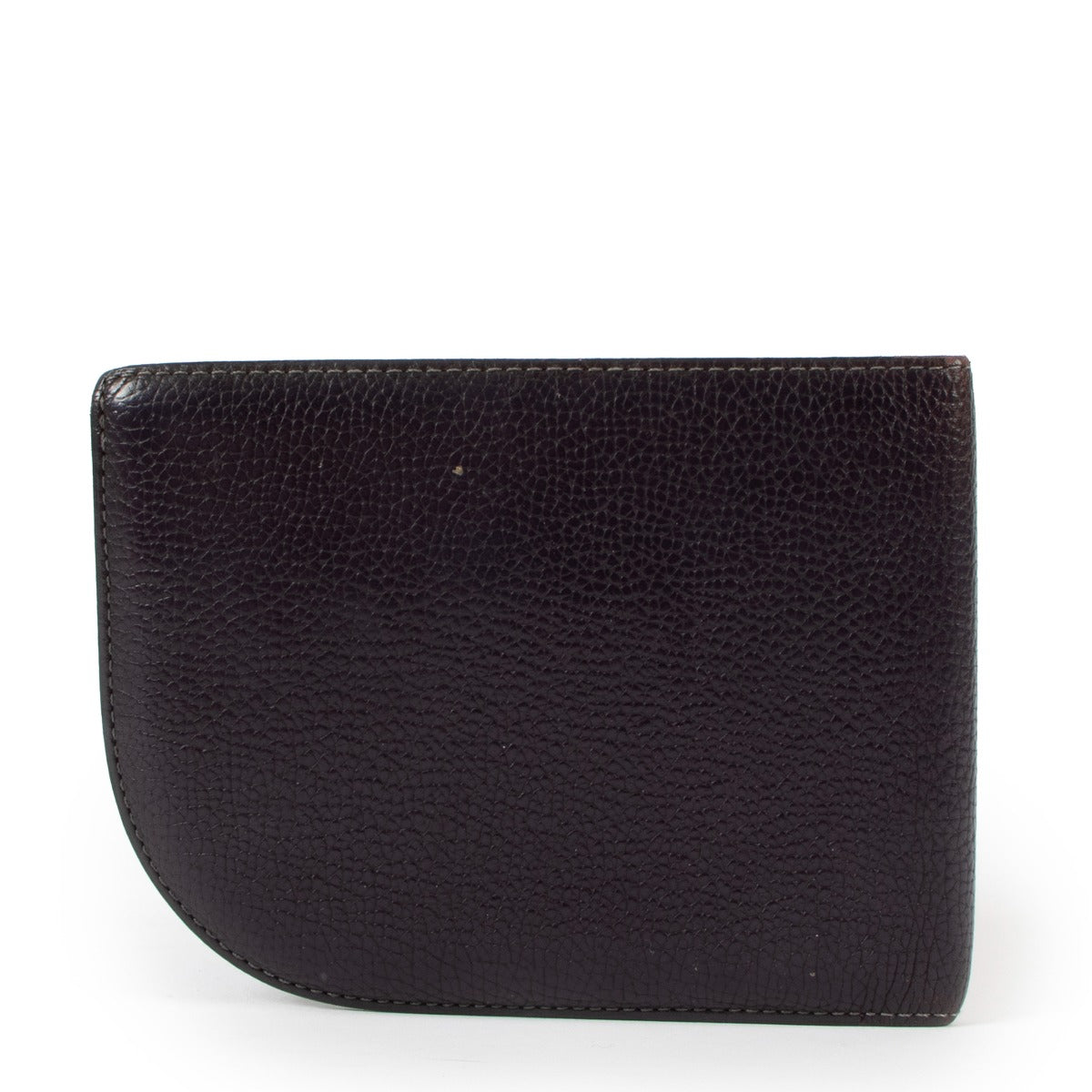 Delvaux Purple Leather D Shape Bi-Fold Wallet