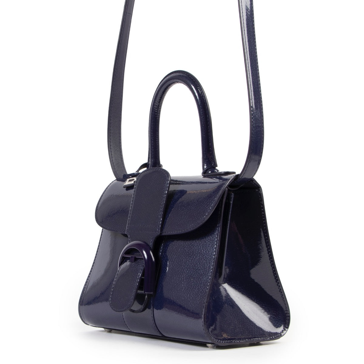 shop safe online as new Delvaux Blue Patent Mini Brillant . 100% authentic secondhand luxury for the best price