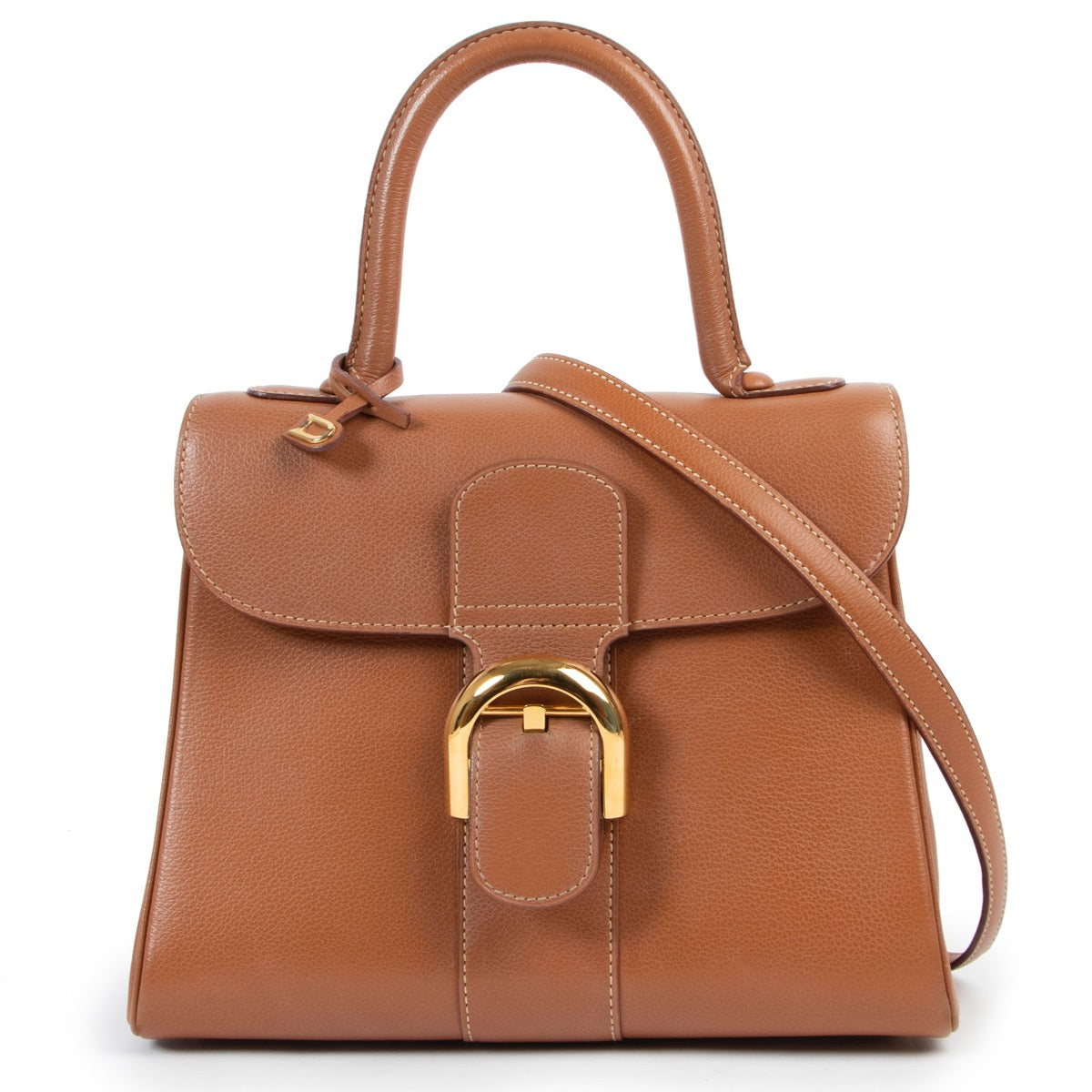 hard to find Delvaux Fauve Brillant Pm + Strap