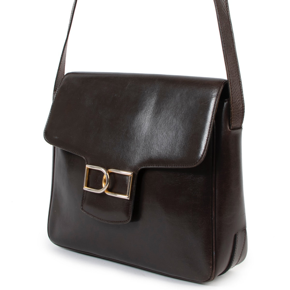 Buy an 100% authentic Vintage Delvaux Brown Leather Crossbody Bag at Labellov