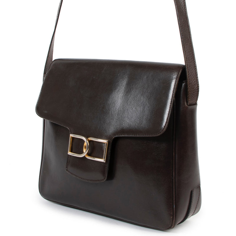 Buy an 100% authentic Vintage Delvaux Brown Leather Crossbody Bag at Labellov