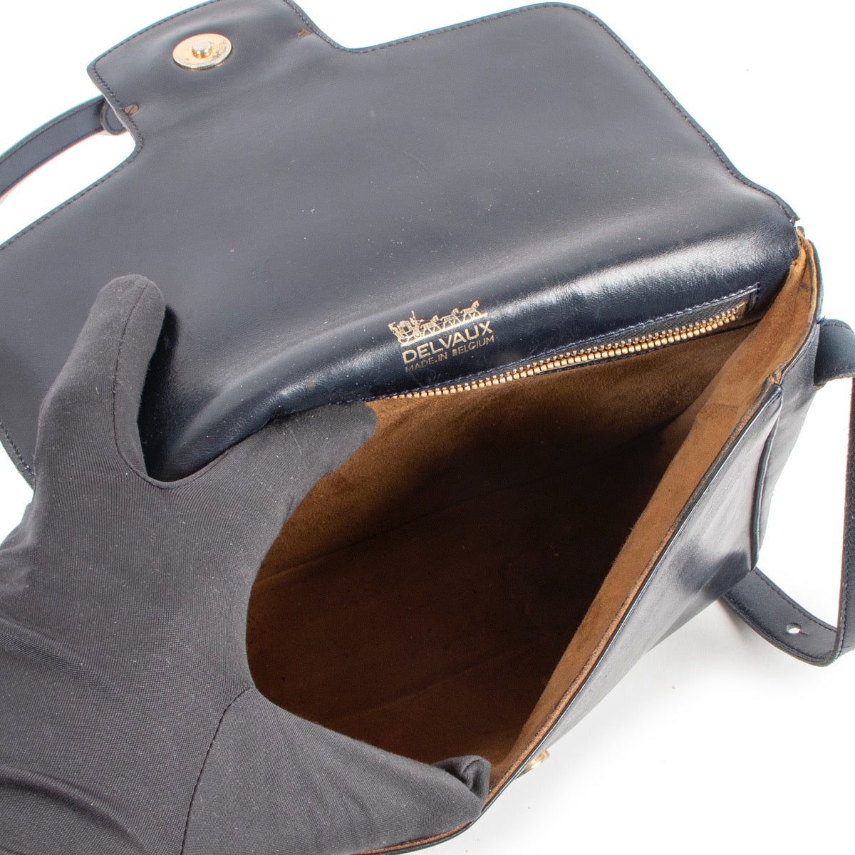 Buy an authentic second hand Delvaux Navy Blue Leather Crossbody bag at Labellov.com