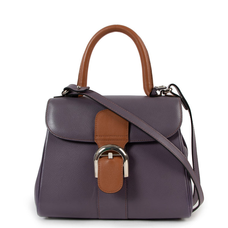 Buy online authentic second hand Delvaux Bi-color Mauve/Fauve Brillant PM in very good condition at Labellov in Antwerp
