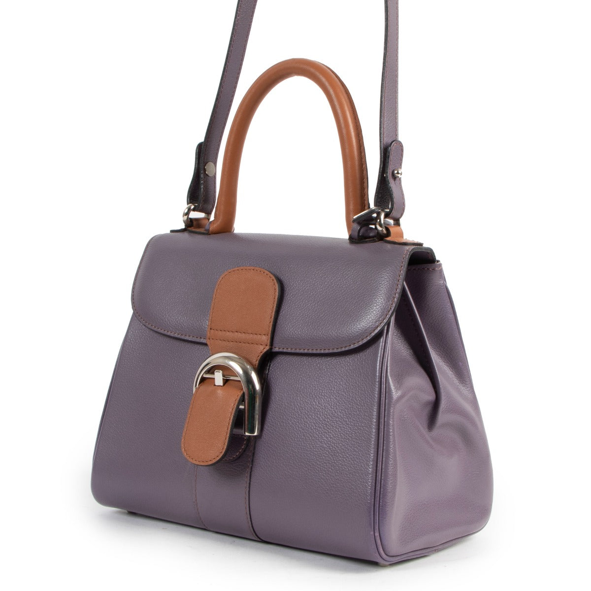 Delvaux Bi-color Mauve/Fauve Brillant PM