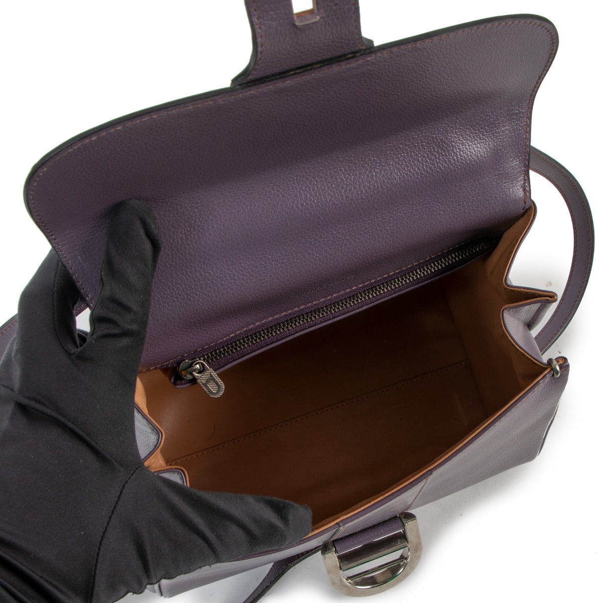 Delvaux Bi-color Mauve/Fauve Brillant PM