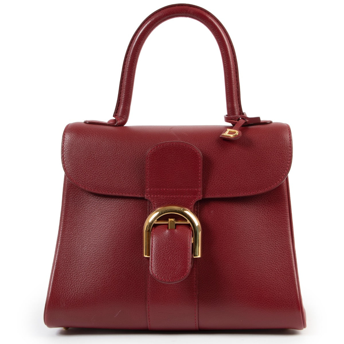 Buy an authentic second hand Delvaux Brilliant PM burgundy Top Handle at Labellov