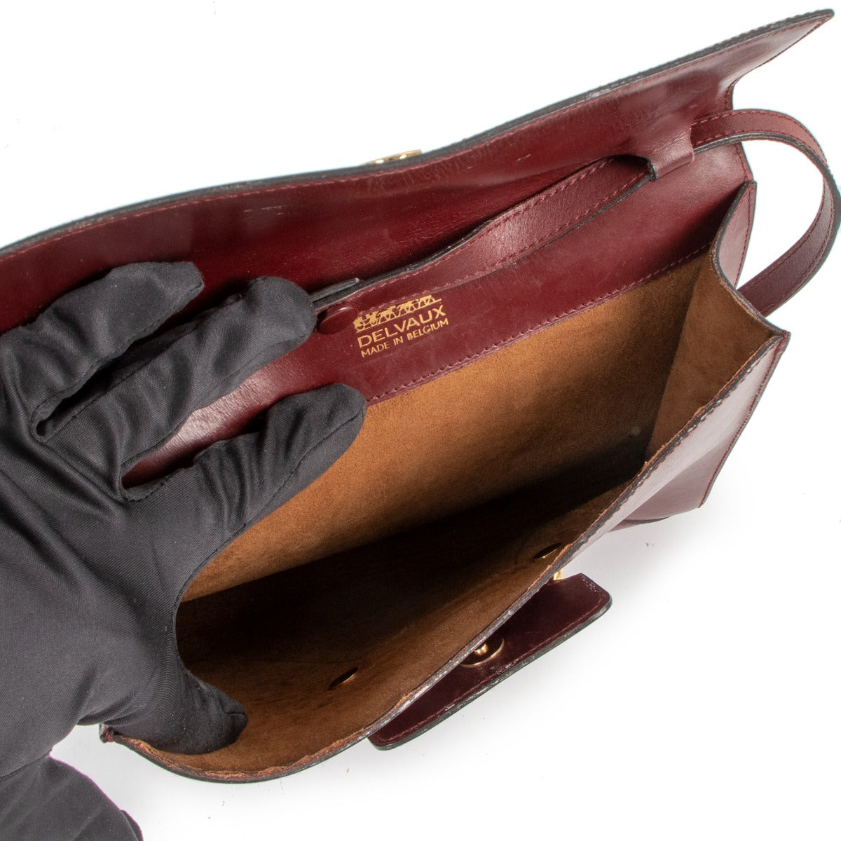Delvaux Burgundy Leather Vintage Crossbody Bag