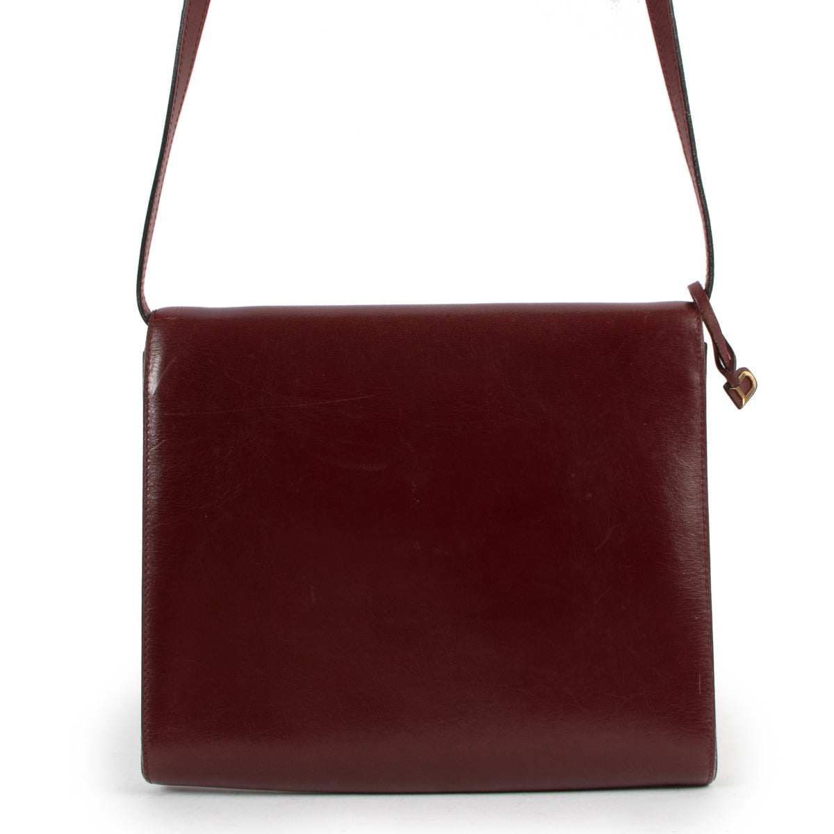 Buy online authentic second hand Delvaux Burgundy Leather Crossbody Bag in very good condition at Labellov in Antwerp
