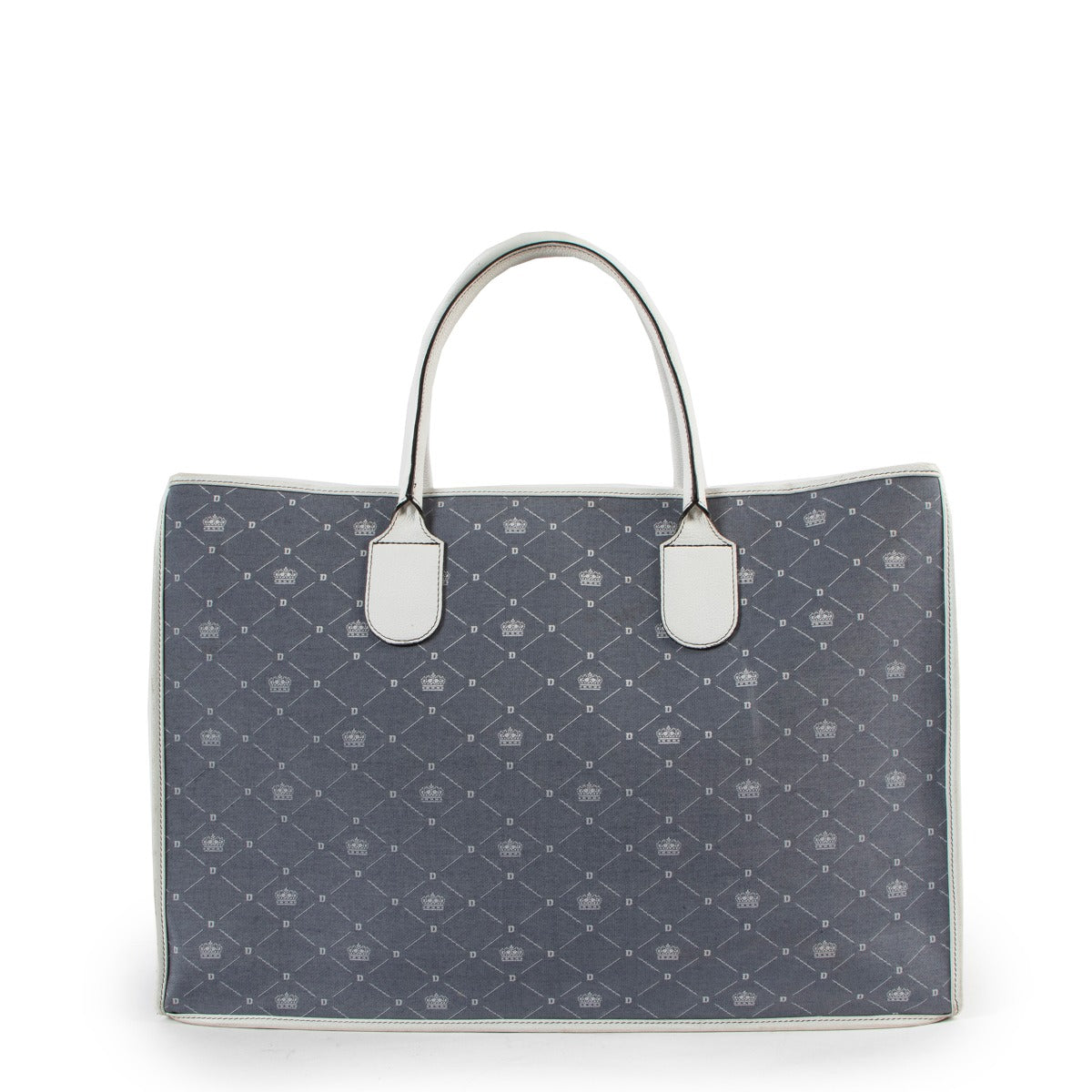 Delvaux Blue/White Frame Tote Bag