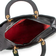 Christian Dior Black Large Lady Dior Cannage Lambskin Bag