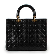 Buy online authentic second hand Christian Dior Black Lady Dior Top Handle in very good condition at Labellov in Antwerp