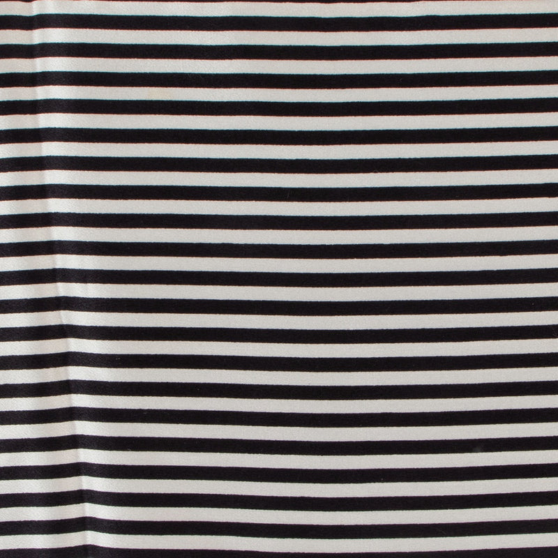 Christian Dior Black & White Striped Silk Scarf