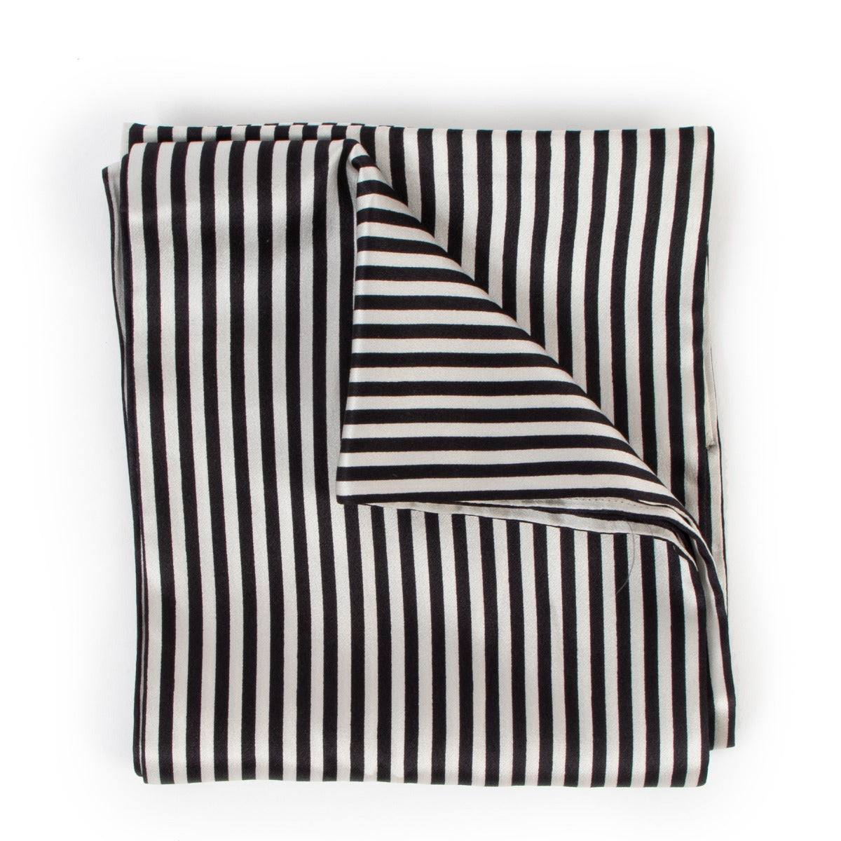 Christian Dior Black & White Striped Silk Scarf