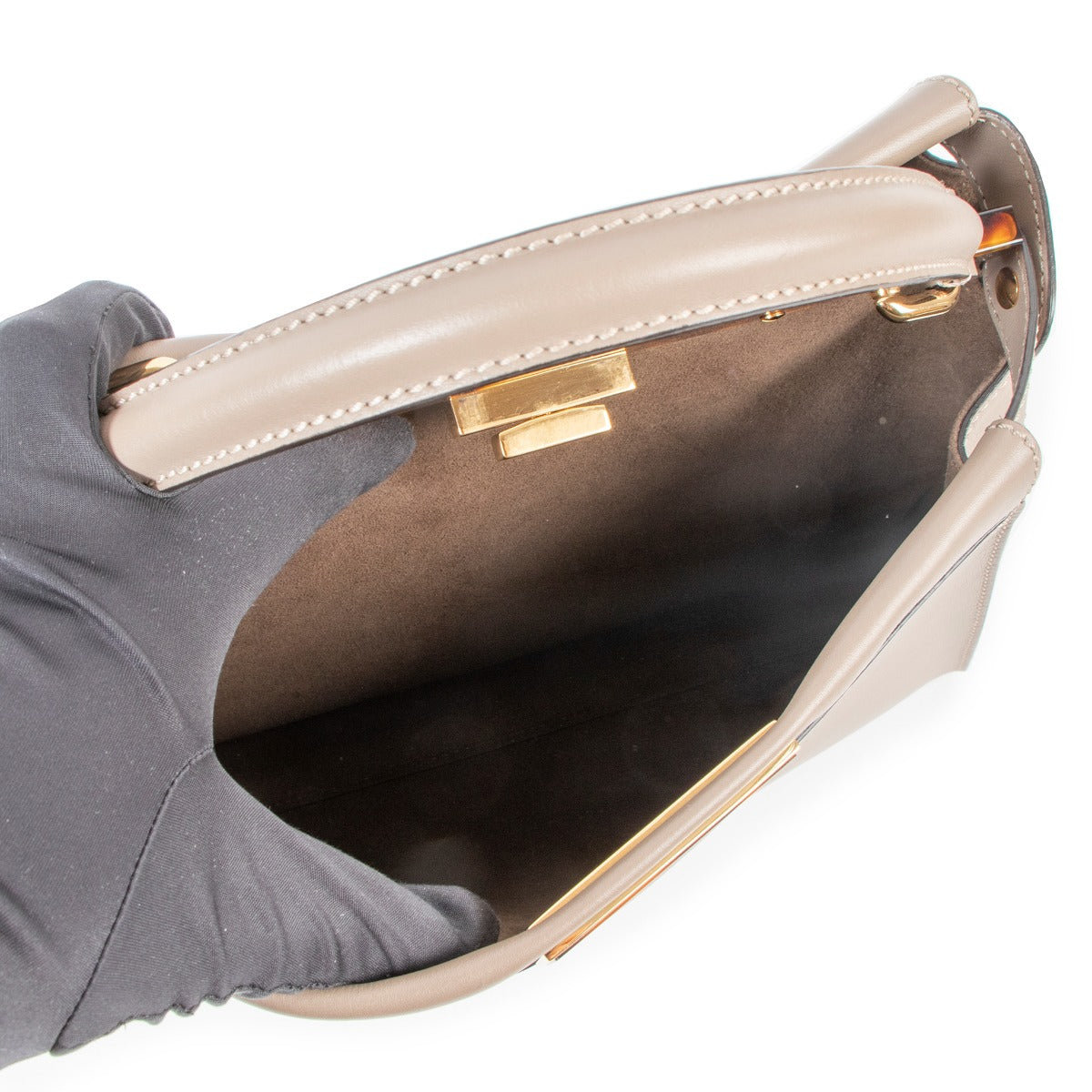 shop second hand Fendi Peekaboo Medium Dove Grey Handbag at labellv.com