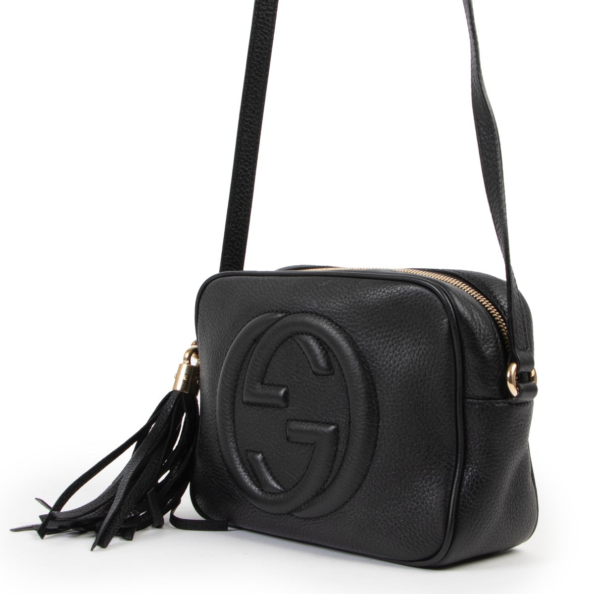 shop and sell authentic second hand designer Gucci Black Soho Disco Crossbody Bag at Labellov for the best price