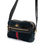 Gucci Ophidia Blue Suede Mini Crossbody Bag