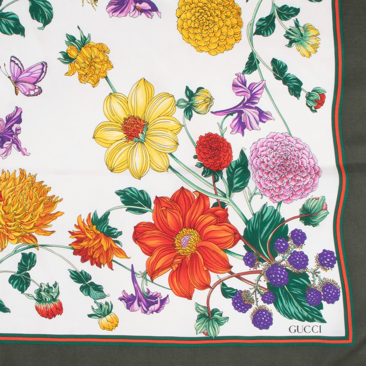 Gucci Flora Print Silk Scarf