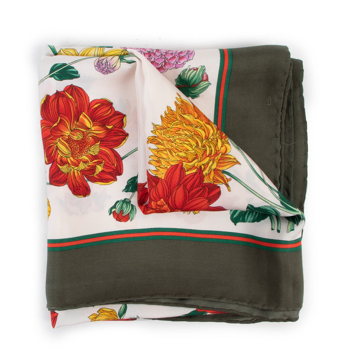 Gucci Flora Print Silk Scarf