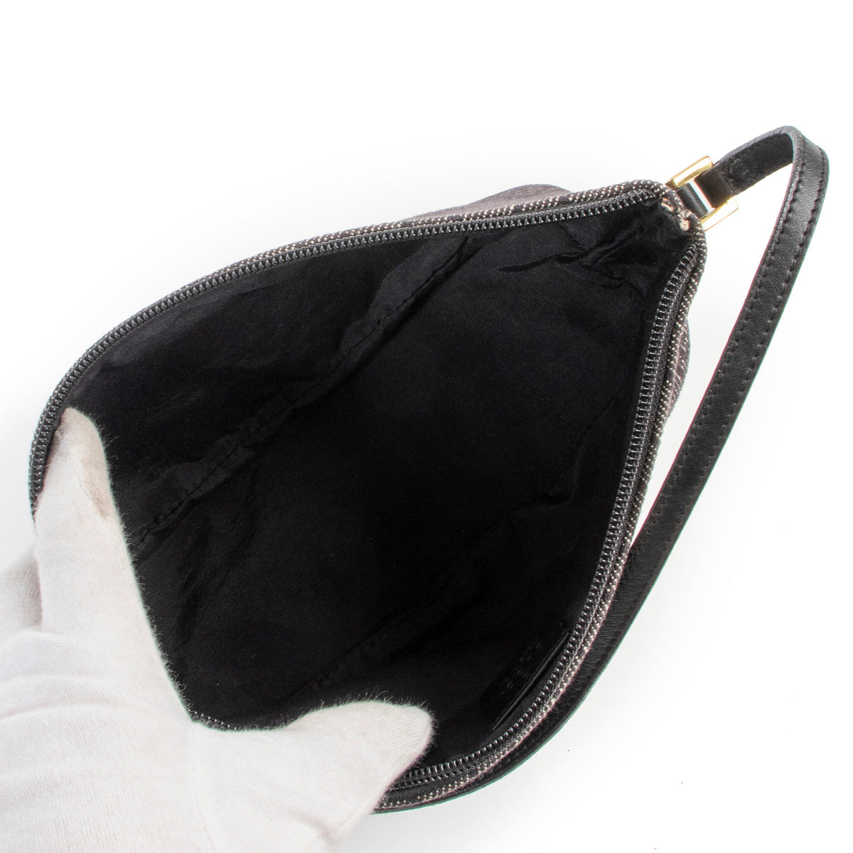 Mini sac baguette Gucci en toile denim monogrammée