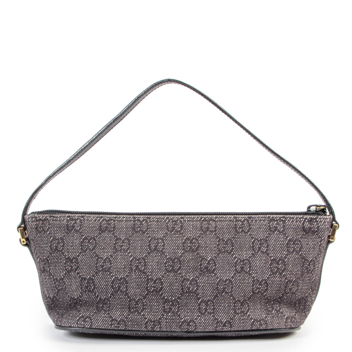 Mini sac baguette Gucci en toile denim monogrammée